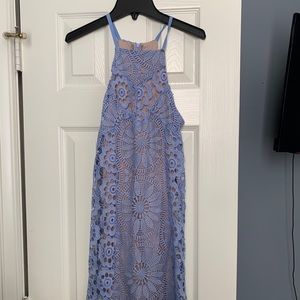 Light blue lace mini dress